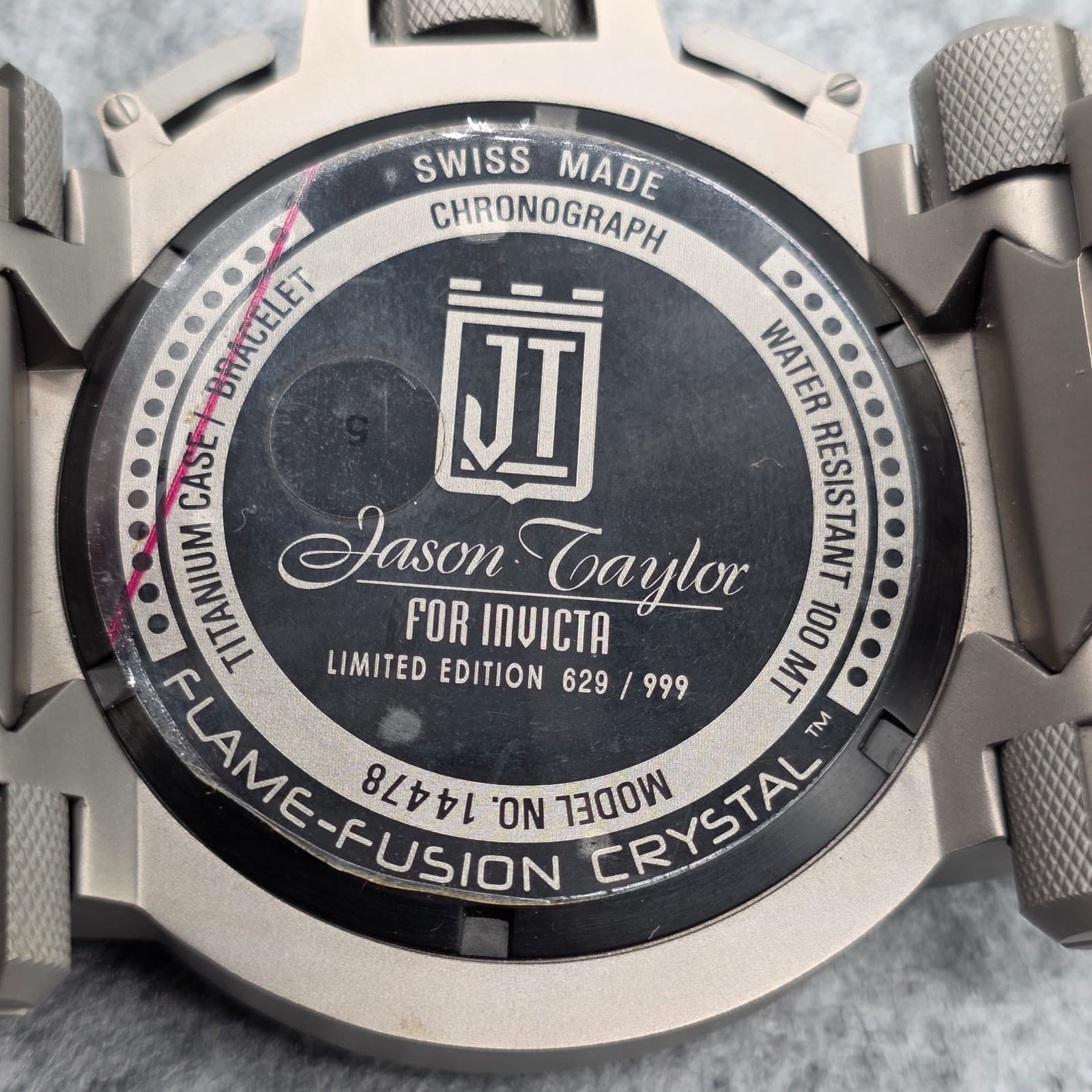 Invicta Jason Taylor Titanium 38mm Men Watch Model 14478 Limited Edition 629/999 - Thumbnail 11