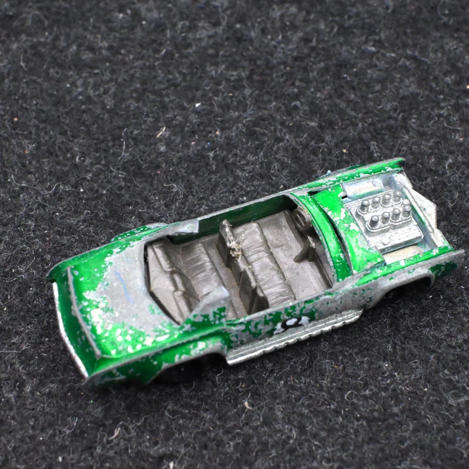 Hot Wheels Redline Sugar Caddy Green Gray Interior 1969/1971 Made In Hong Kong - Thumbnail 5