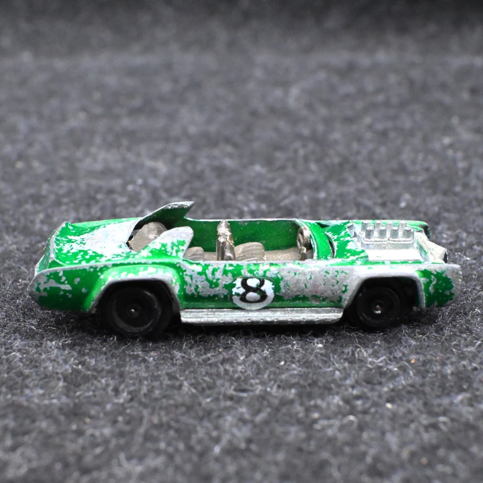 Hot Wheels Redline Sugar Caddy Green Gray Interior 1969/1971 Made In Hong Kong - Thumbnail 3