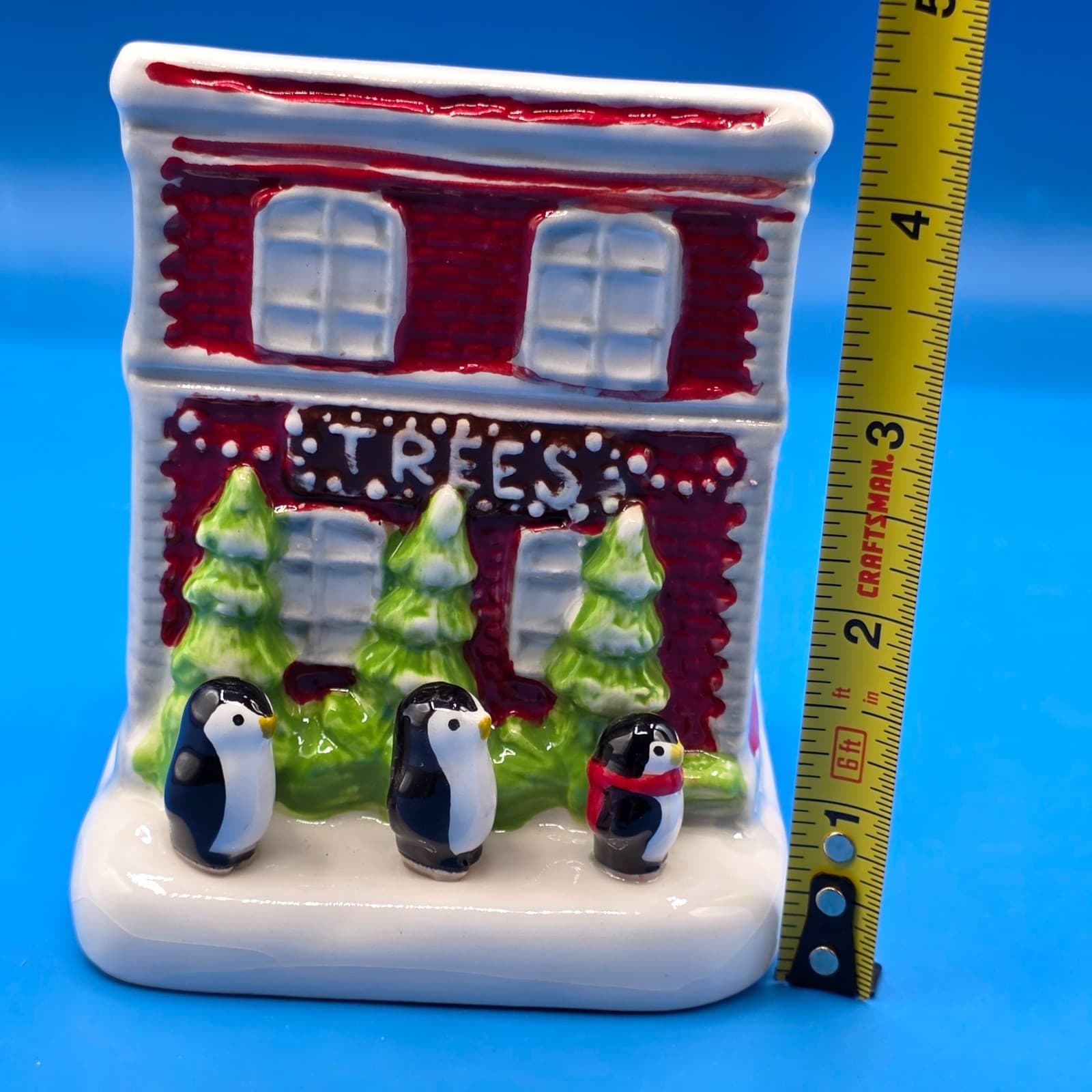 Bath & Body Works Christmas Tree Penguin Ceramic Soap Dish Dispenser Holder - Thumbnail 3