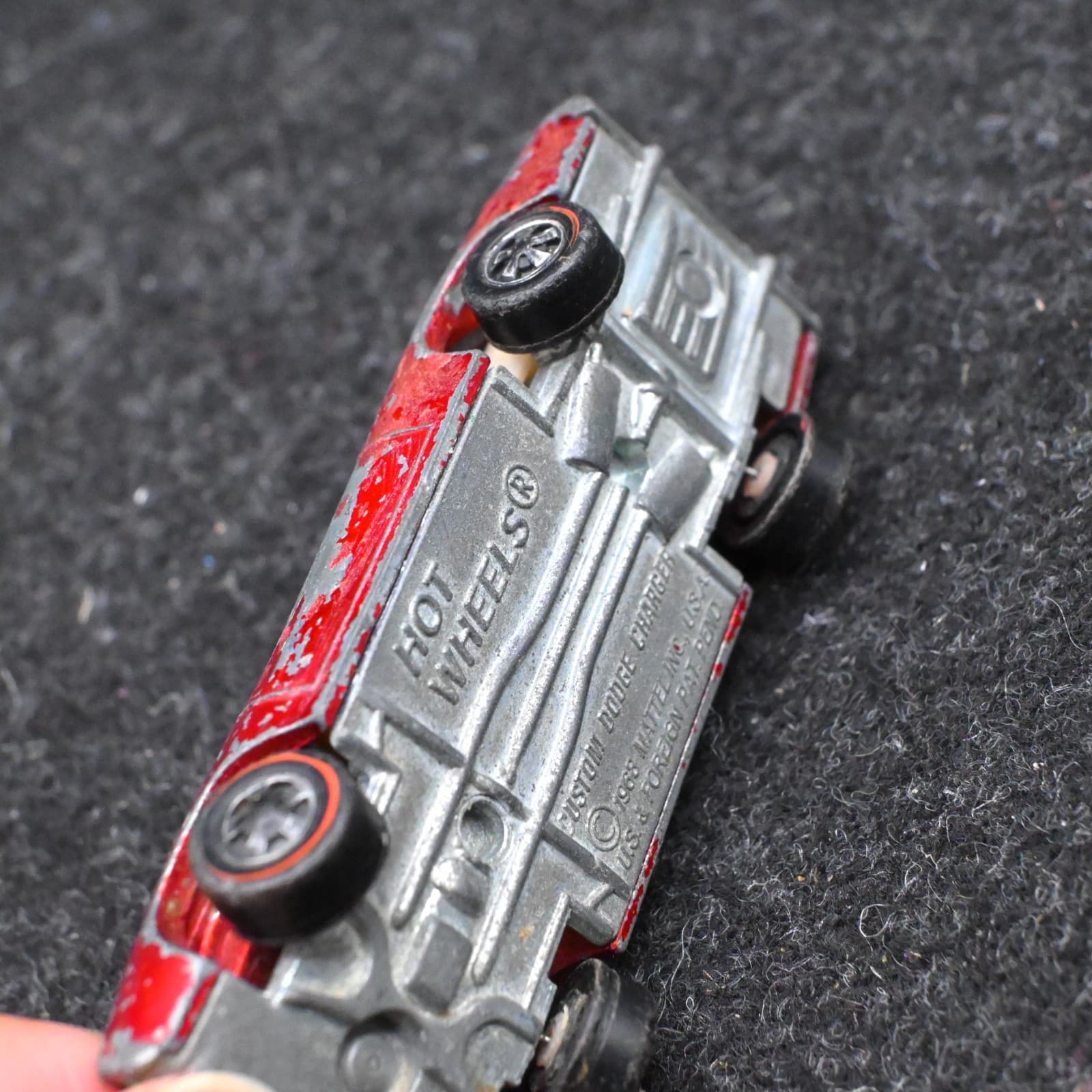 Vintage Hot Wheels Redline 1968 Custom Dodge Charger Red Original Wheel Issue - Thumbnail 7