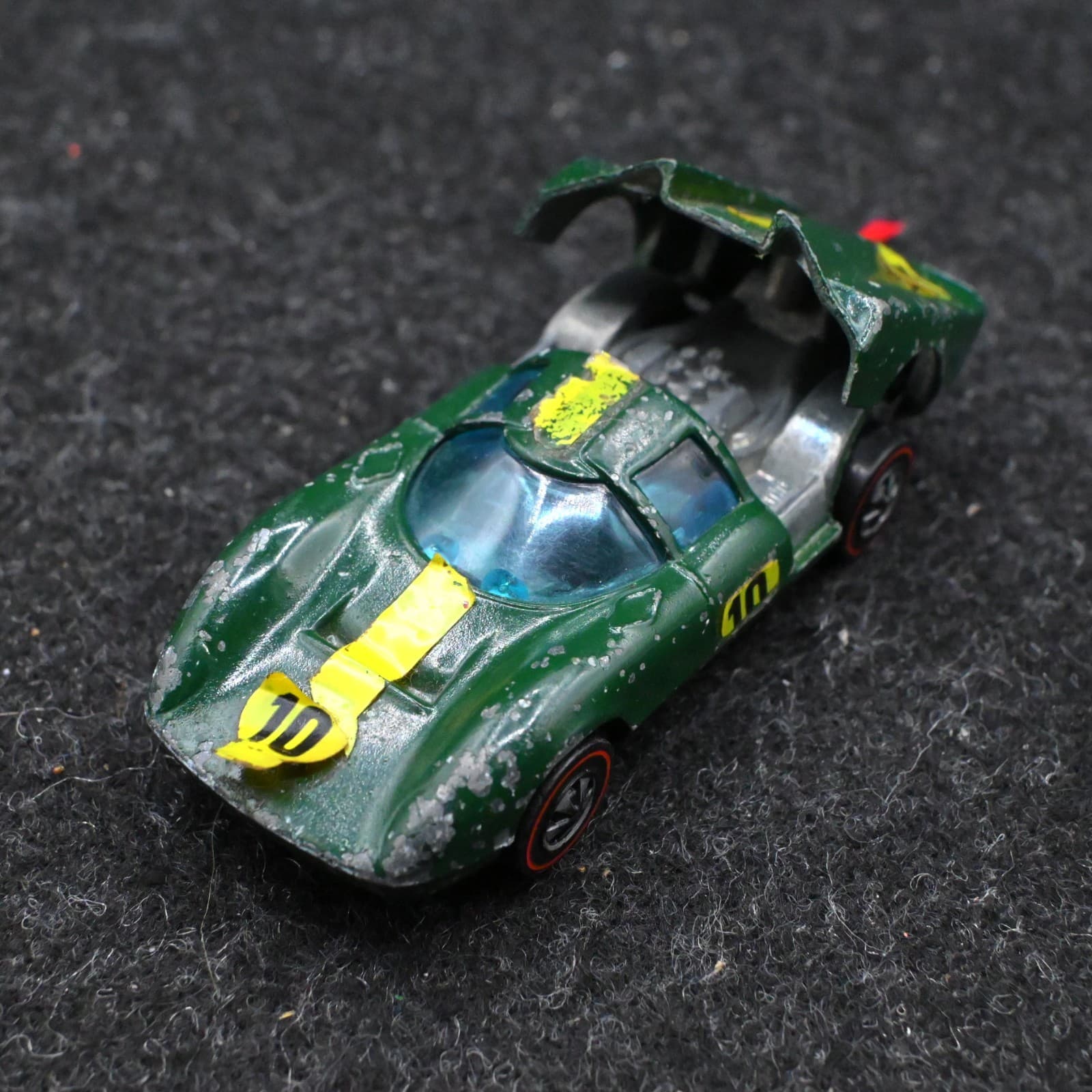Vintage 1968 Hot Wheels Redline Lola GT70 Green Enamel - Thumbnail 9