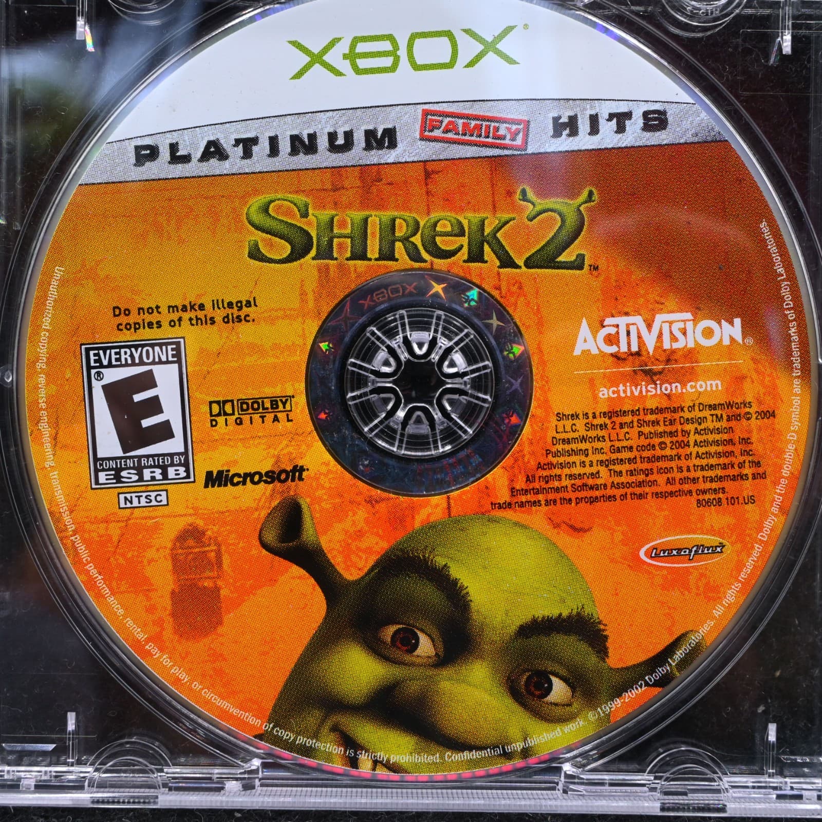 Shrek 2 (Microsoft Xbox, 2004) Platinum Hits Disc Only - Thumbnail 2