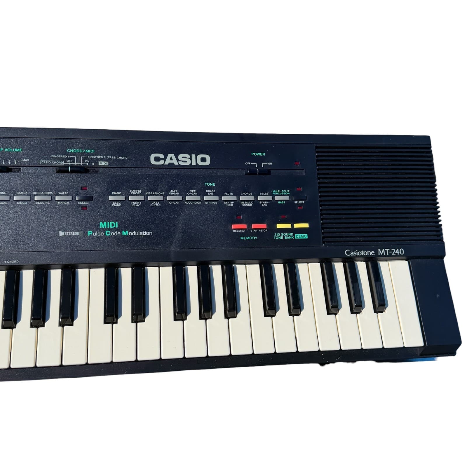 Vtg 1980s Casio Tone MT-240 Keyboard Midi Synthesizer 210 Sound Tone Bank Tested - Thumbnail 9