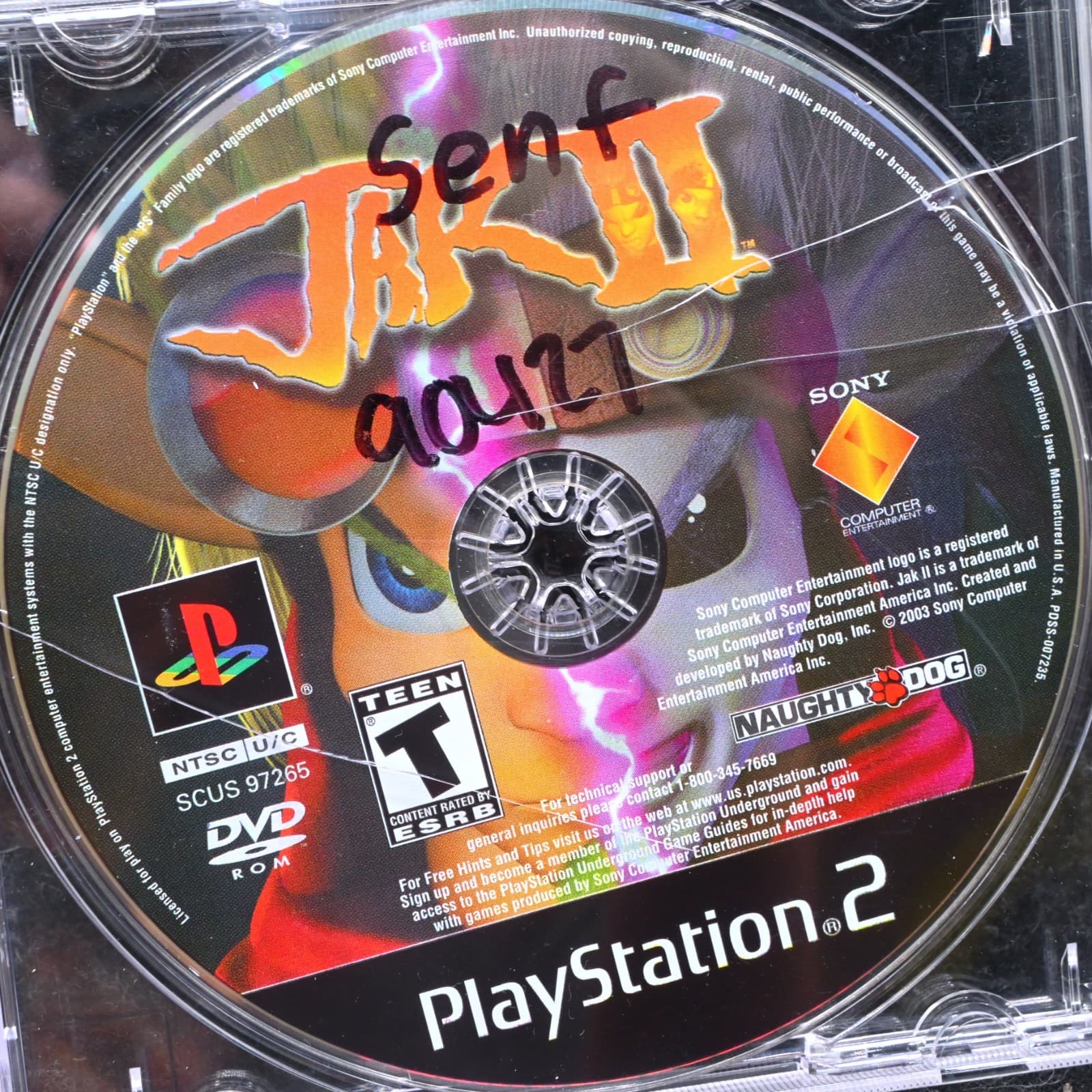 Sony Playstation 2 PS2 Jak II Disc Only Free Shipping - Thumbnail 2