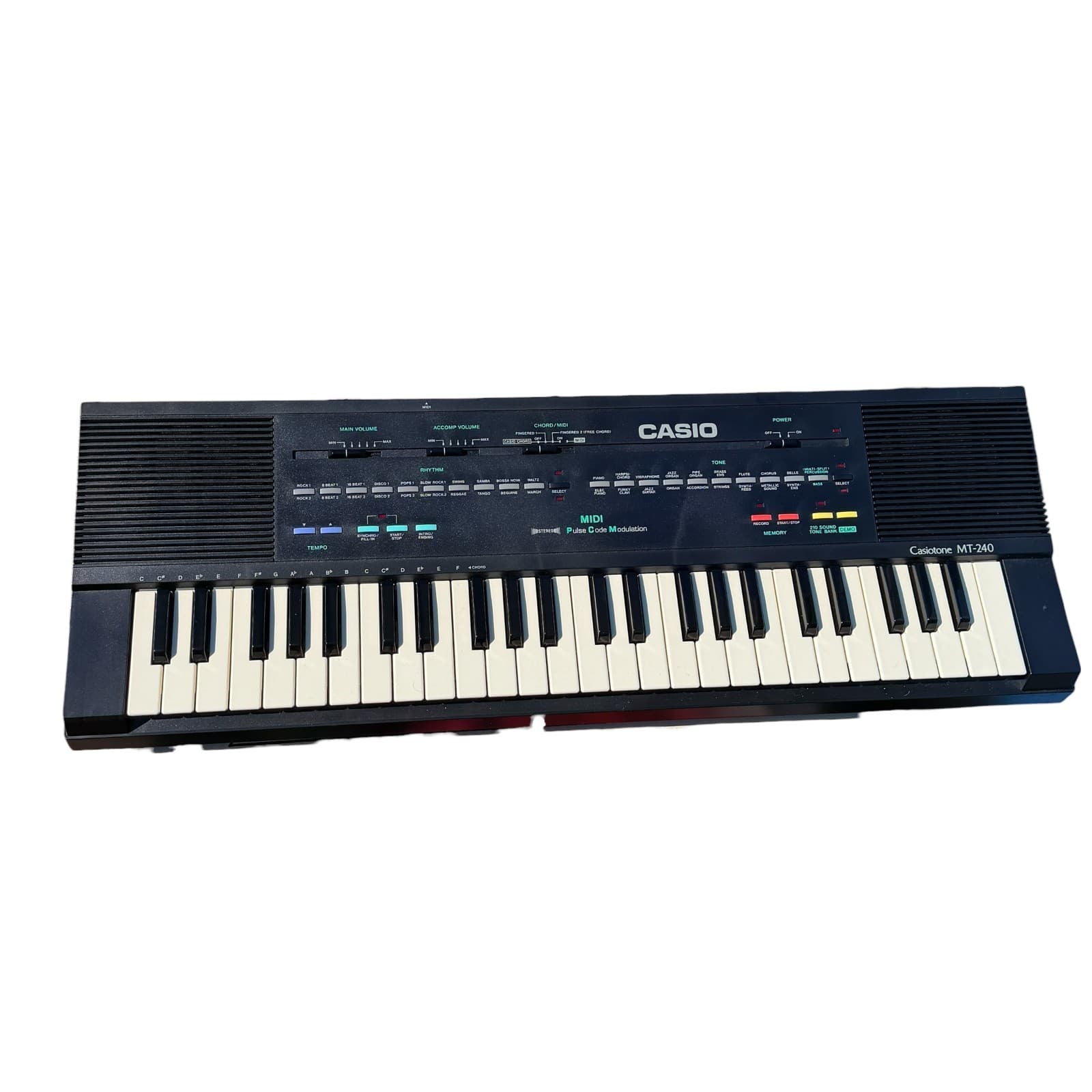 Vtg 1980s Casio Tone MT-240 Keyboard Midi Synthesizer 210 Sound Tone Bank Tested - Thumbnail 6