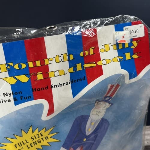 VTG 1997 DHC Fourth of July 60" Uncle Sam Windsock Patriotic Yard Decor 4th July - Thumbnail 6