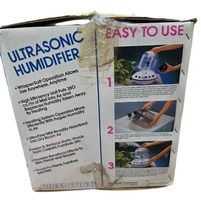 Vintage Mid Century 80s Soundesign Ultrasonic UFO Humidifier Orca Music With Box - Thumbnail 6