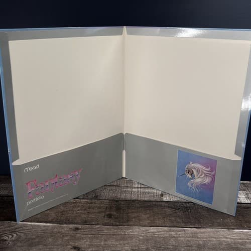 VINTAGE 1986 MEAD PORTFOLIO SUE DAWE MAJESTIC UNICORN FOLDER - Thumbnail 5