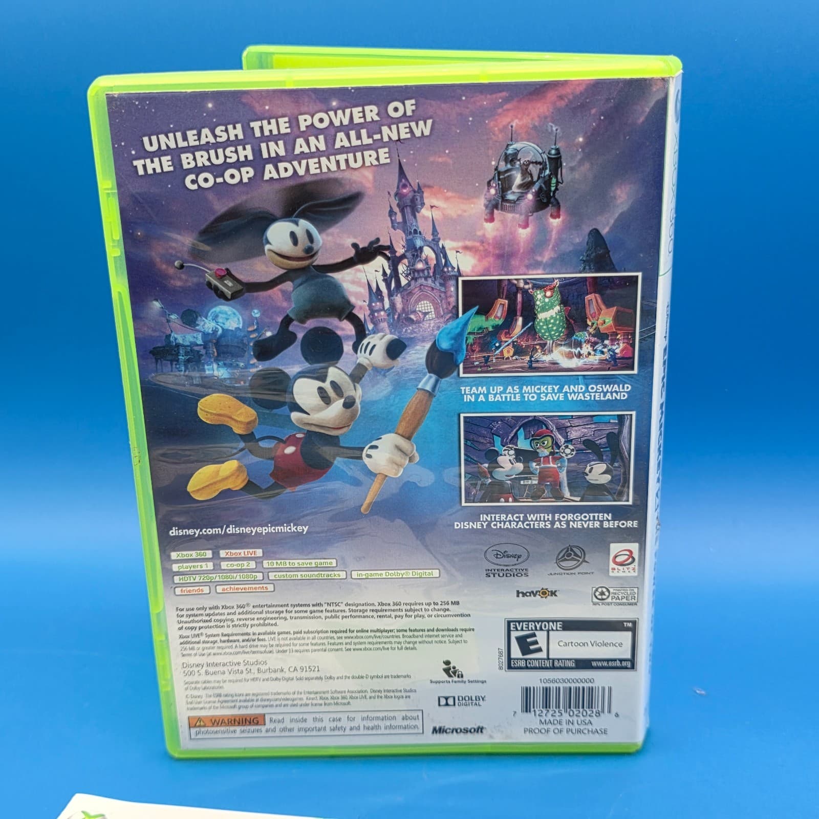 Disney Epic Mickey 2: The Power of Two (Microsoft Xbox 360, 2012), CIB, Tested - Thumbnail 3