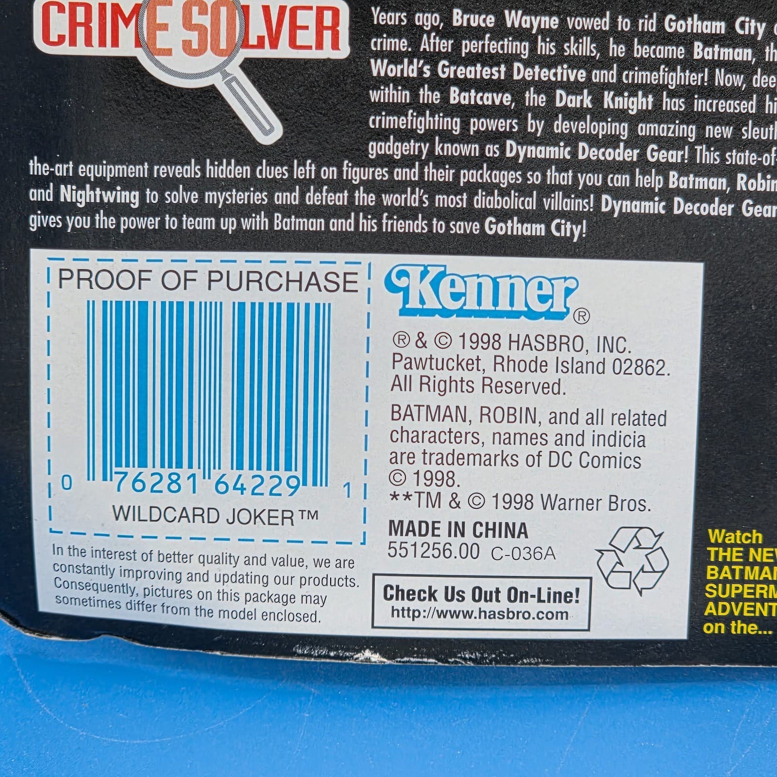 1998 The New Batman Adventures Wildcard Joker Action Figure Crime Solver Kenner - Thumbnail 5