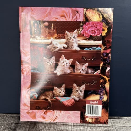 Vintage 1996 Stuart Hall Cats Kittens on a Dresser Pink Folder - Thumbnail 2