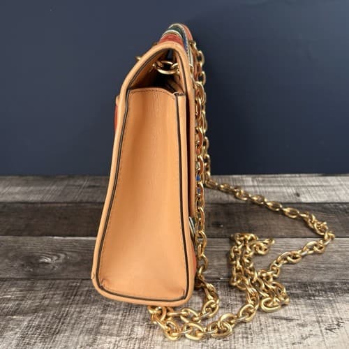STAINED Tory Burch Fleming Balloon Stripe Flap Chain Shoulder Bag - Thumbnail 3