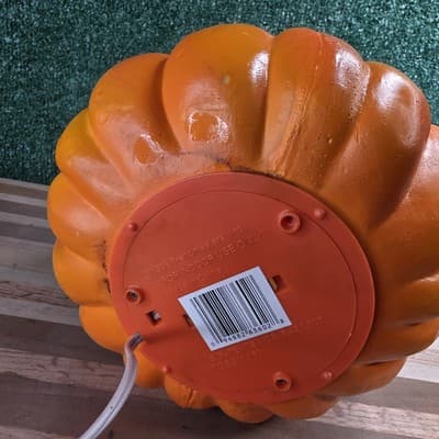 Vintage 1995 Trendmasters Foam Pumpkin Jack O’Lantern Unique White Eyes Light Up - Thumbnail 6