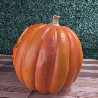 Vintage 1995 Trendmasters Foam Pumpkin Jack O’Lantern Unique White Eyes Light Up - Thumbnail 2