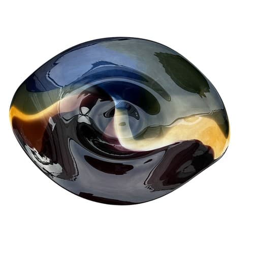 Nicholson Blown Glass One of a Kind Wall Mounted Free Float Wave Series Bowl - Thumbnail 12