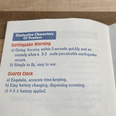 Vintage 90s Earthquake Warning Clock EA2000-C White Version - Thumbnail 12