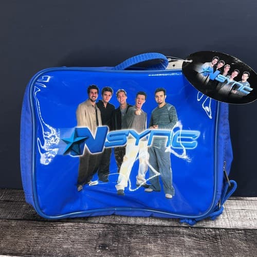 Vintage Pyramid Nsync Blue Zip-up Lunch Bag W/ Water Bottle New - Thumbnail 4
