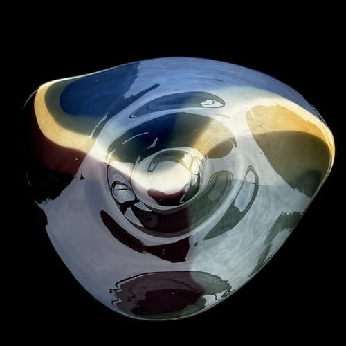 Nicholson Blown Glass One of a Kind Wall Mounted Free Float Wave Series Bowl - Thumbnail 16