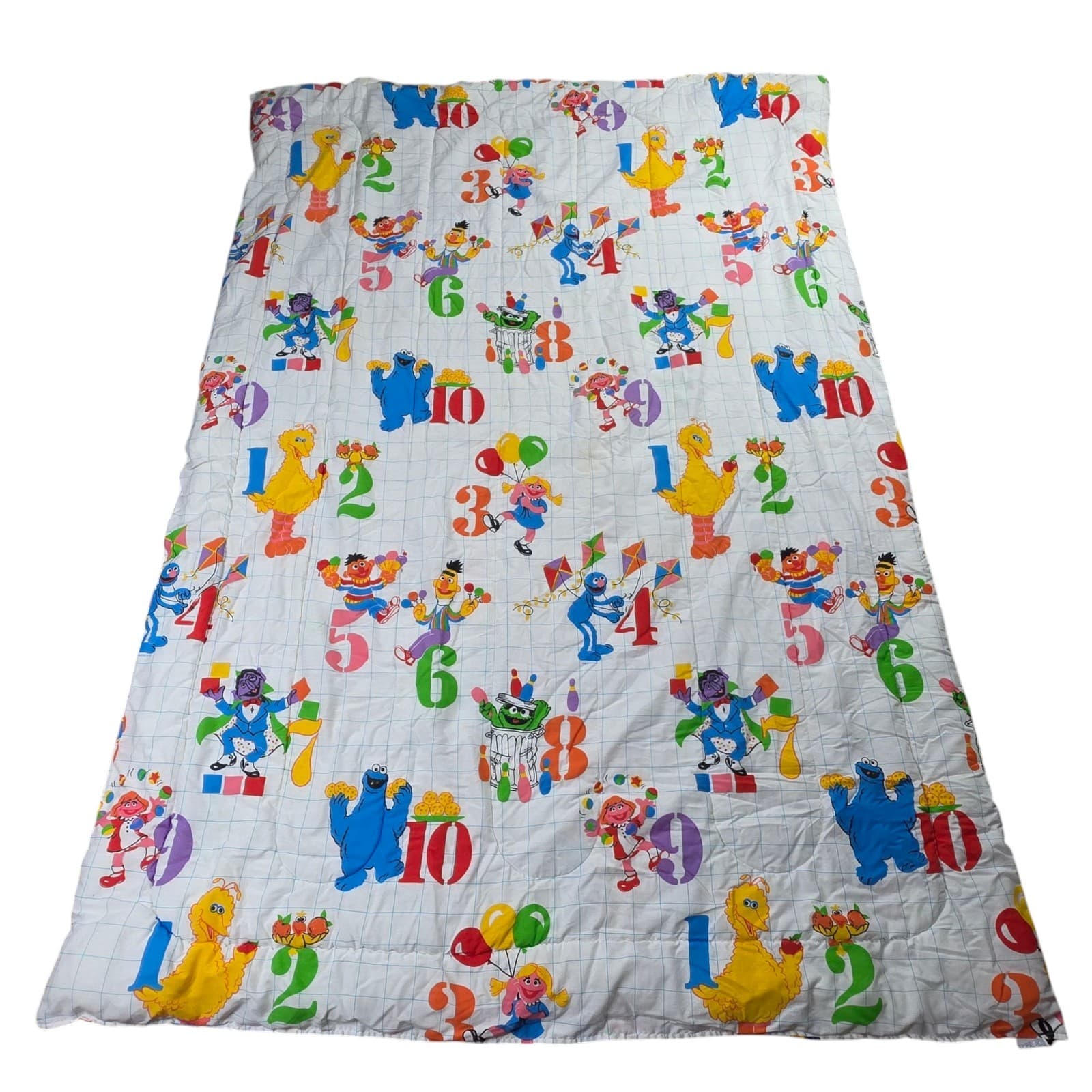 VTG Sesame Street Muppets Numbers Kids Twin Comforter & Pillow by JP Stevens - Thumbnail 2