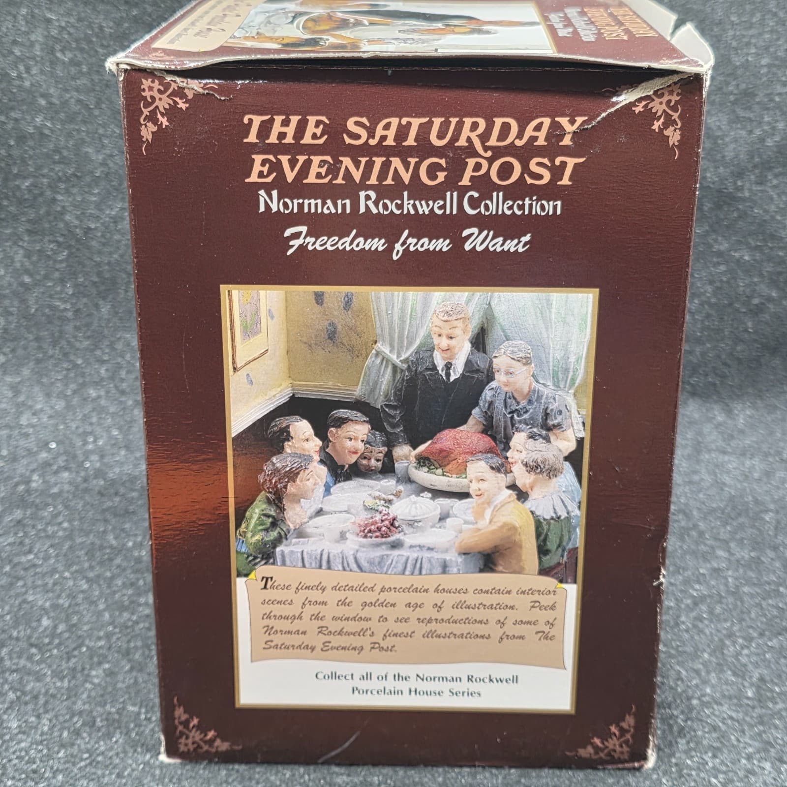 Norman Rockwell "Freedom From Want” Porcelain Christmas House Lighted Box - Thumbnail 7