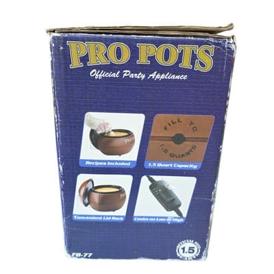 Pro Pots Football Slow Cooker 1.5 Qts Dip Warmer FB-77 NFL Worn Box - Thumbnail 5