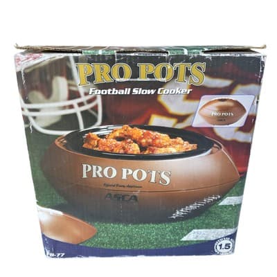 Pro Pots Football Slow Cooker 1.5 Qts Dip Warmer FB-77 NFL Worn Box - Thumbnail 6