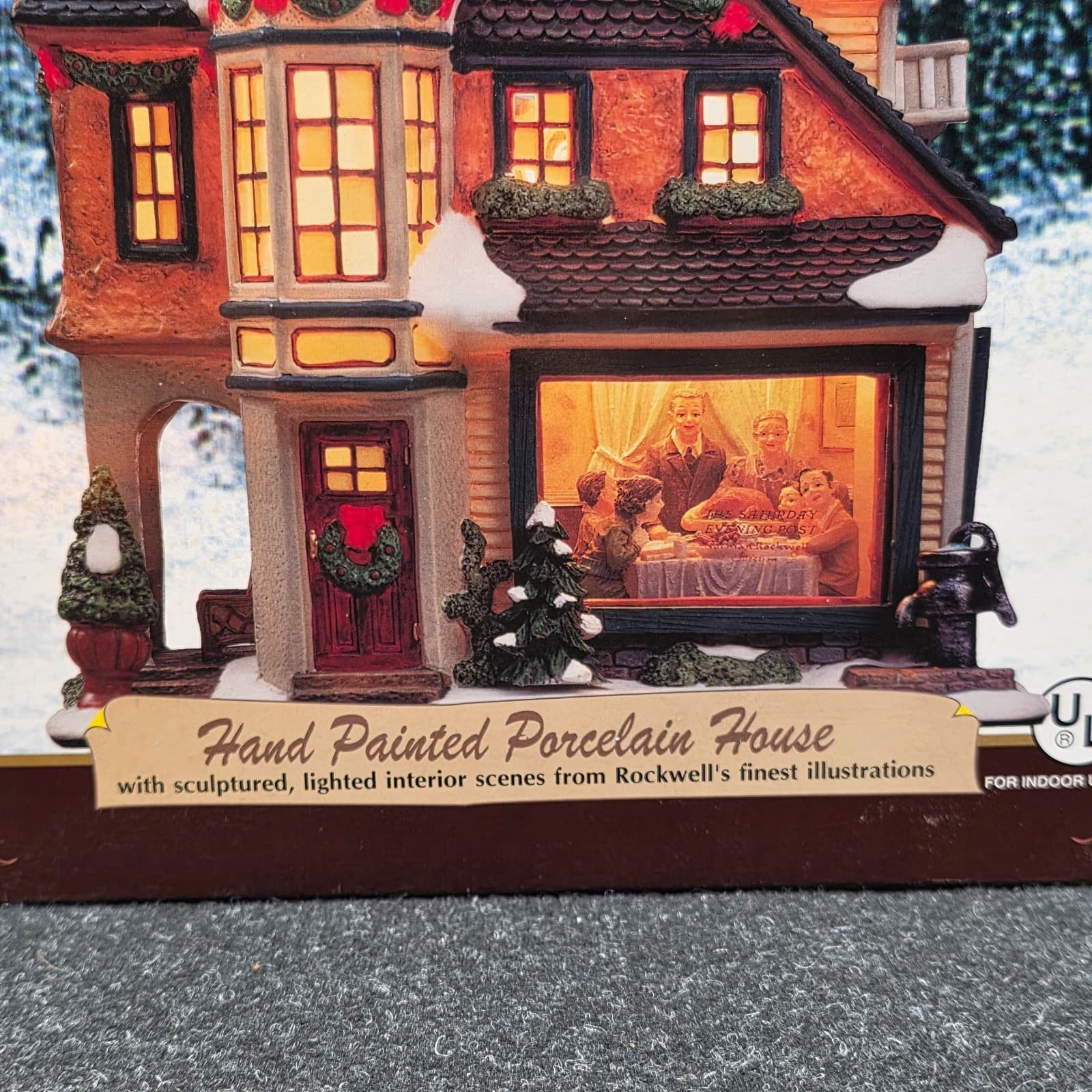 Norman Rockwell "Freedom From Want” Porcelain Christmas House Lighted Box - Thumbnail 2