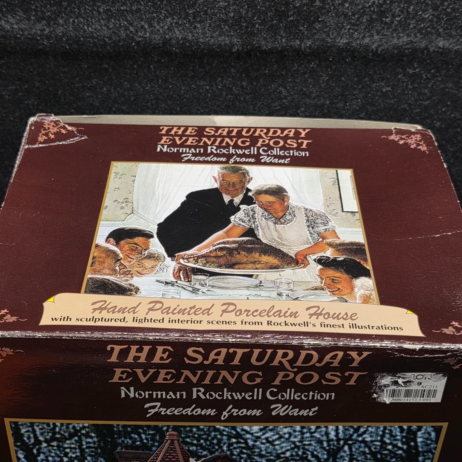Norman Rockwell "Freedom From Want” Porcelain Christmas House Lighted Box - Thumbnail 4