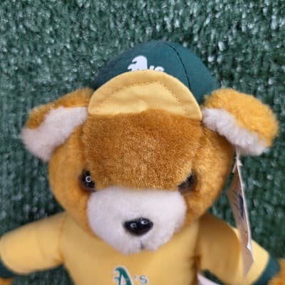 Vintage MLB Oakland A's Steven Smith Bear Blue Shirt Plush 9 Inch NWT - Thumbnail 3