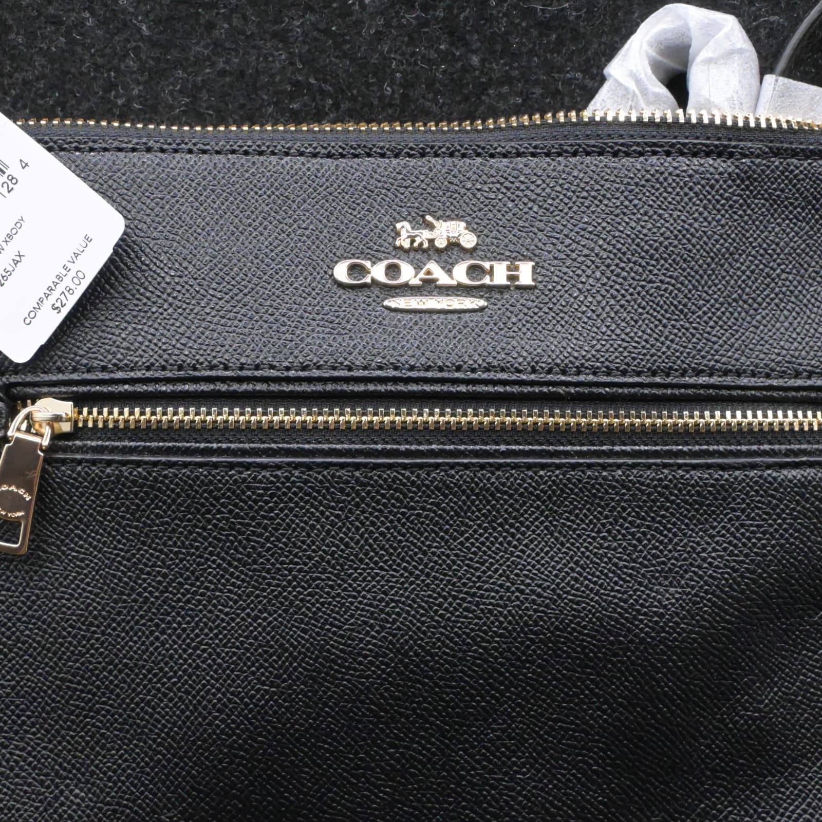 COACH 91148 Crossgrain Leather Gallery File Bag Crossbody Black - Thumbnail 2
