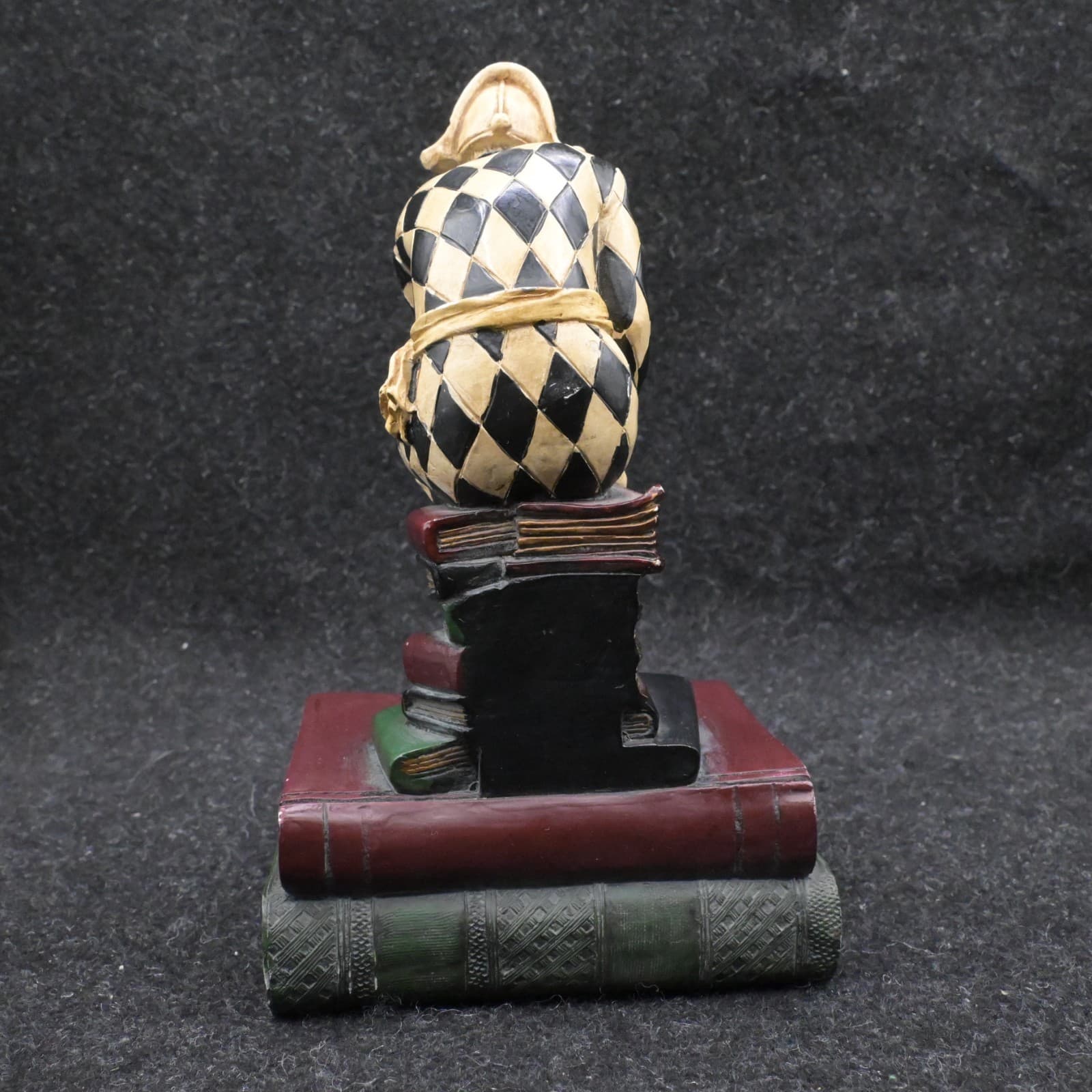 Harlequin Jester Resin Bookends Pair Hand Painted Diamond Pattern Multicolor - Thumbnail 12