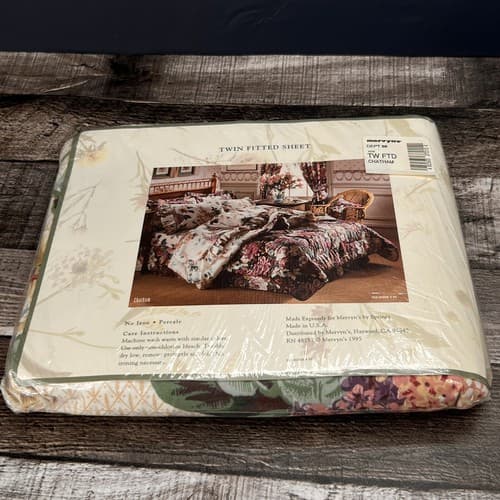 Vintage 1995 Allyson Kent Twin Fitted Sheet 180 Thread Count Chatham Floral NEW - Thumbnail 3