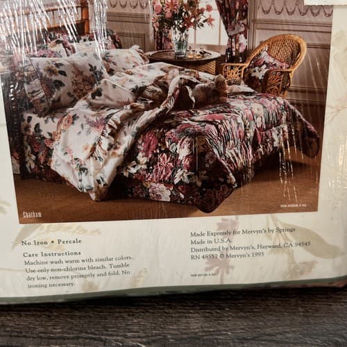 Vintage 1995 Allyson Kent Twin Fitted Sheet 180 Thread Count Chatham Floral NEW - Thumbnail 4
