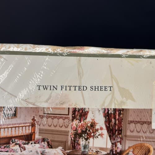Vintage 1995 Allyson Kent Twin Fitted Sheet 180 Thread Count Chatham Floral NEW - Thumbnail 6