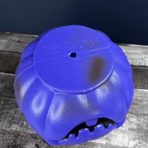 Vintage GENERAL FOAM PLASTICS Purple Halloween Pumpkin Blow Mold Candy Bucket - Thumbnail 9