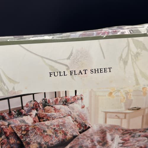 Vintage 1995 Allyson Kent Full Flat & Fitted Sheet Set 180 Thread Count Romance - Thumbnail 13