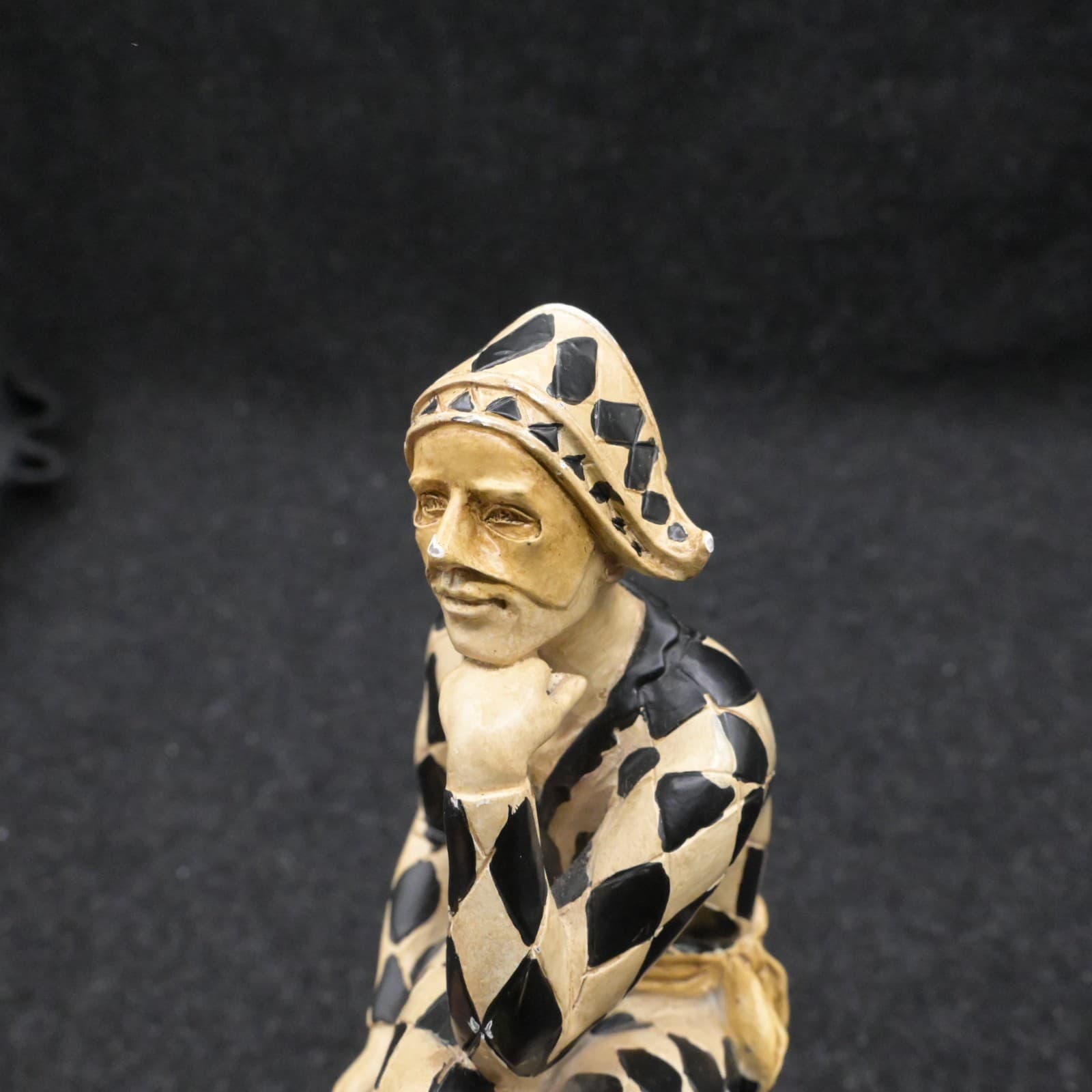 Harlequin Jester Resin Bookends Pair Hand Painted Diamond Pattern Multicolor - Thumbnail 15