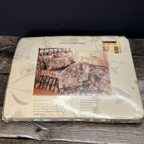 Vintage 1995 Allyson Kent Full Flat & Fitted Sheet Set 180 Thread Count Romance - Thumbnail 5