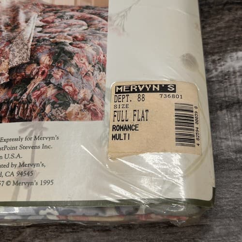 Vintage 1995 Allyson Kent Full Flat & Fitted Sheet Set 180 Thread Count Romance - Thumbnail 11