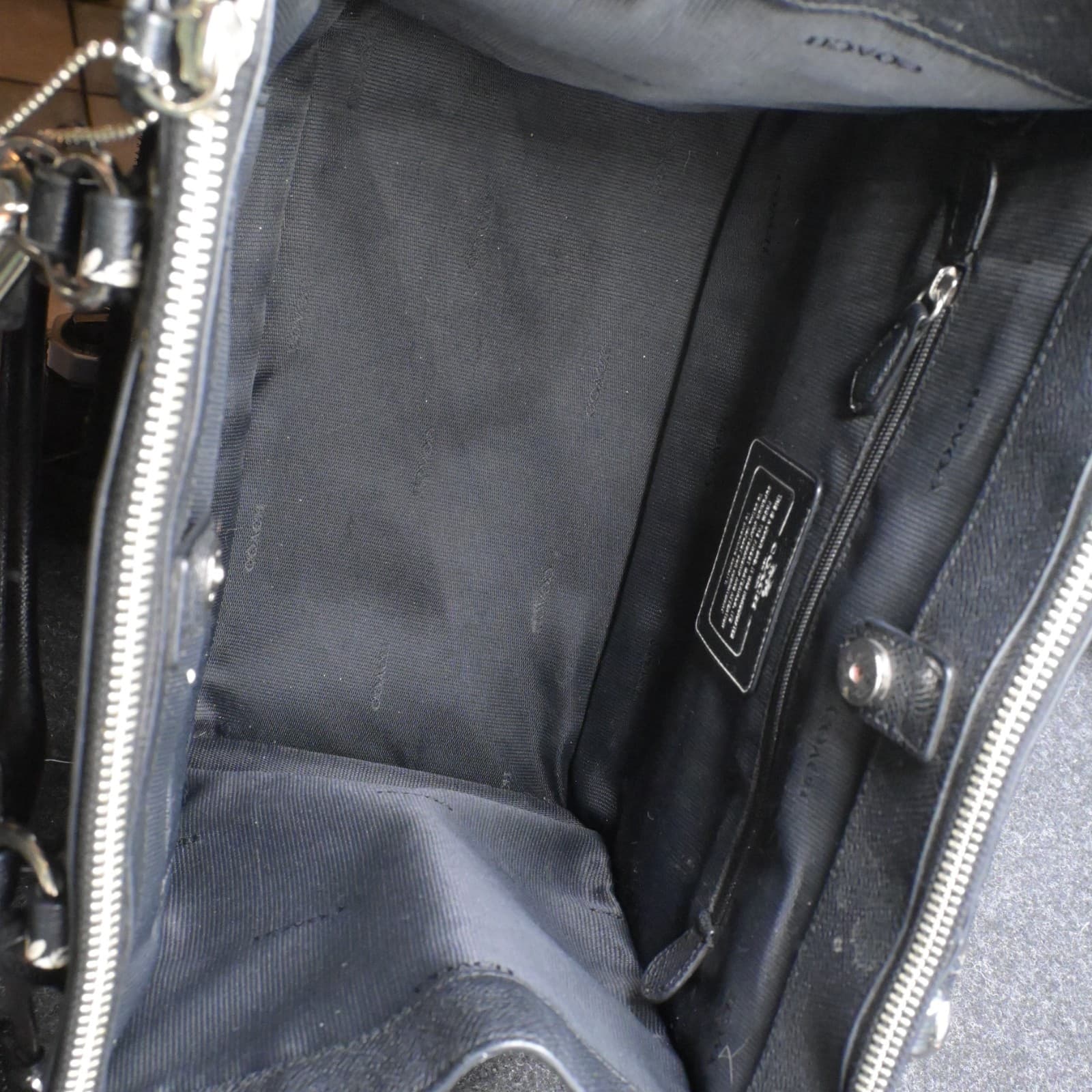 Coach Crosby Black & White Leather Floral Print Tote Satchel Bag Crossgrain Leat - Thumbnail 14
