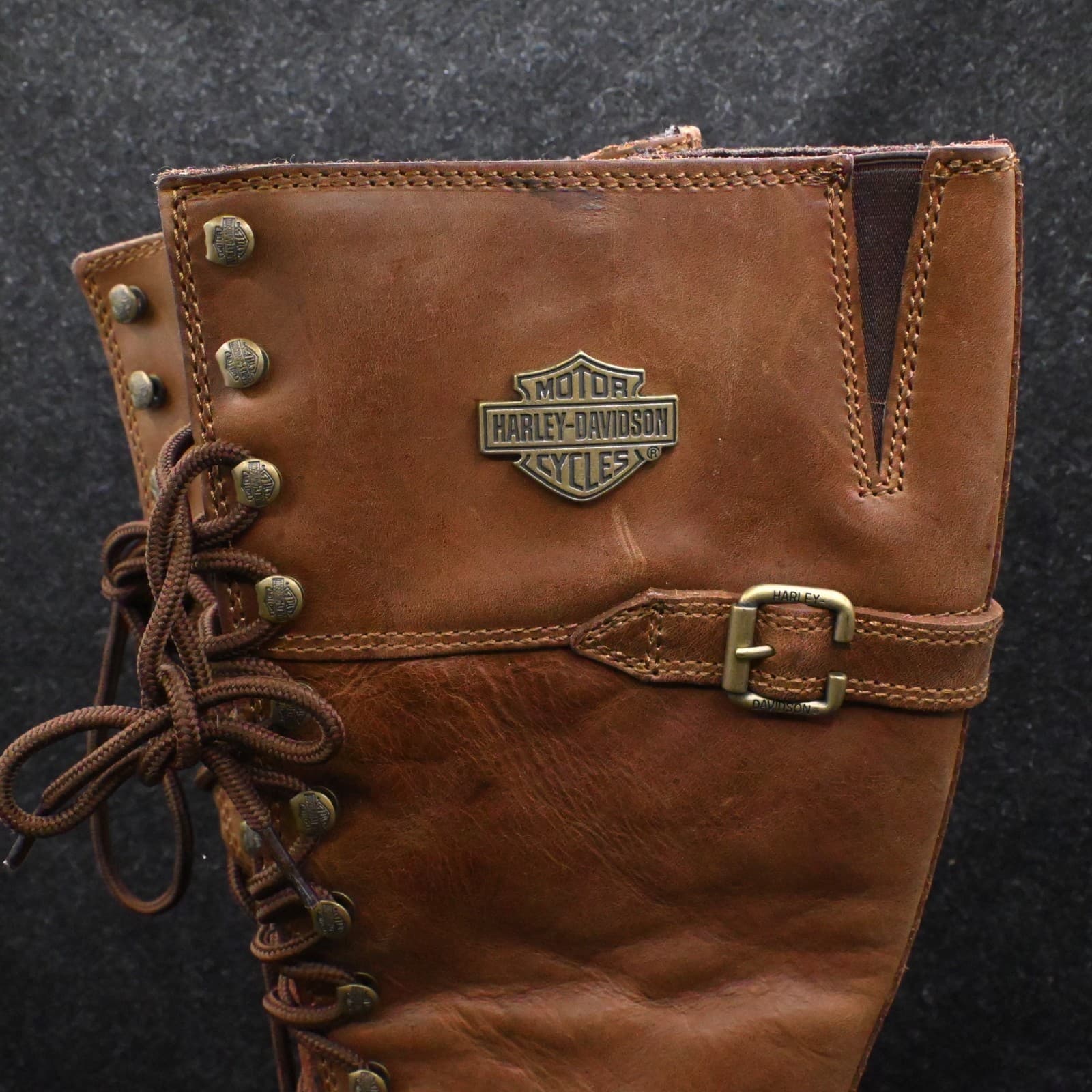 Harley-Davidson Women's Beechwood 15" Motorcycle Boots Brown D83857 Size 7M - Thumbnail 2