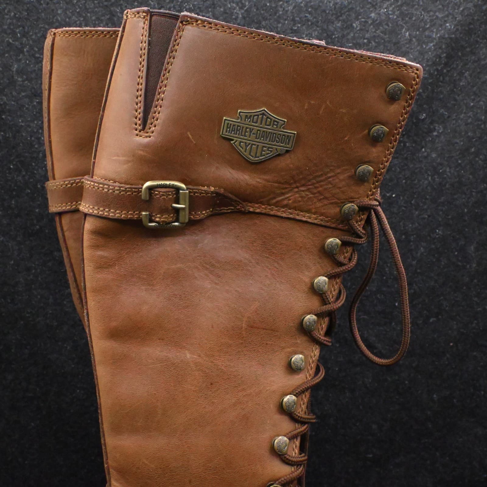 Harley-Davidson Women's Beechwood 15" Motorcycle Boots Brown D83857 Size 7M - Thumbnail 10