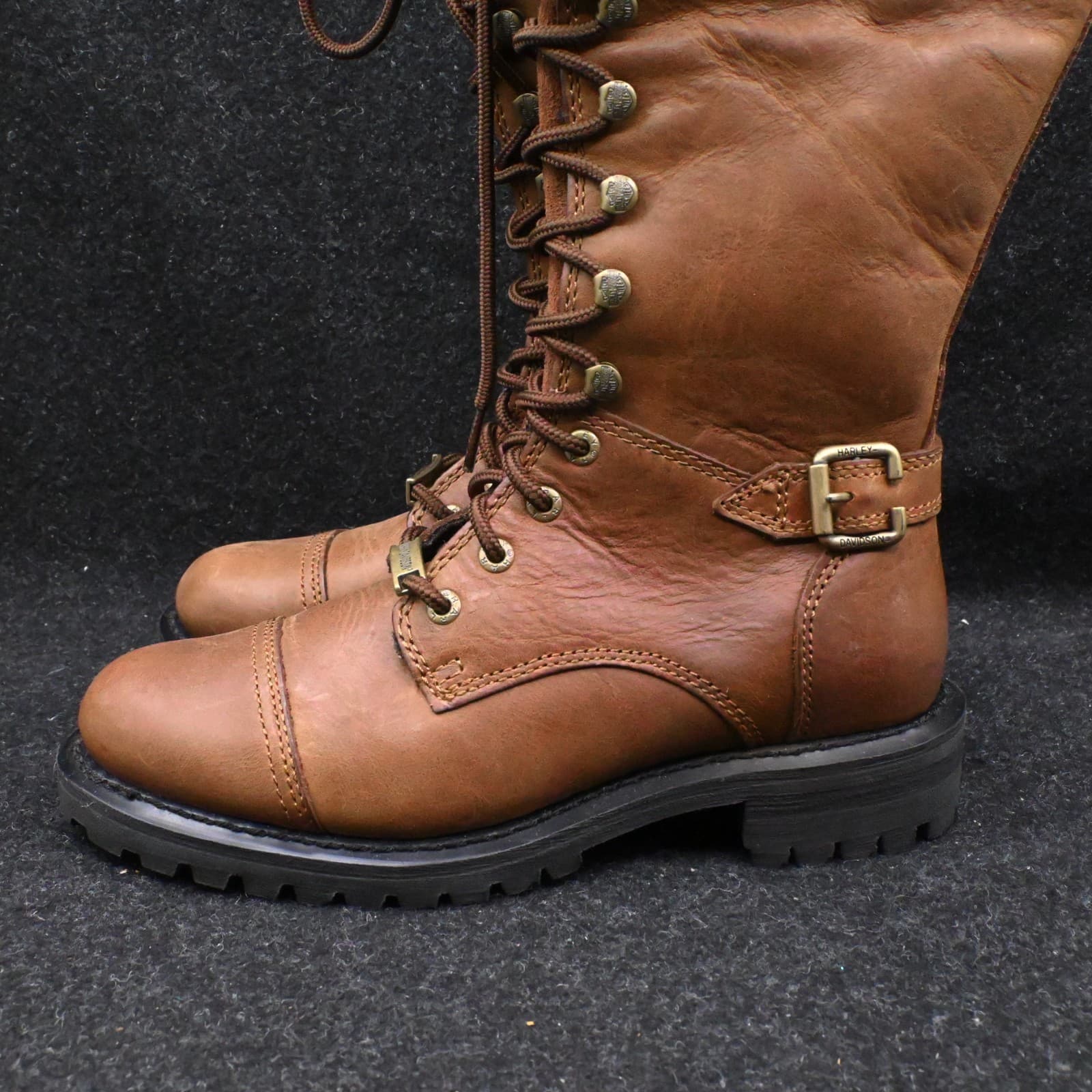 Harley-Davidson Women's Beechwood 15" Motorcycle Boots Brown D83857 Size 7M - Thumbnail 4