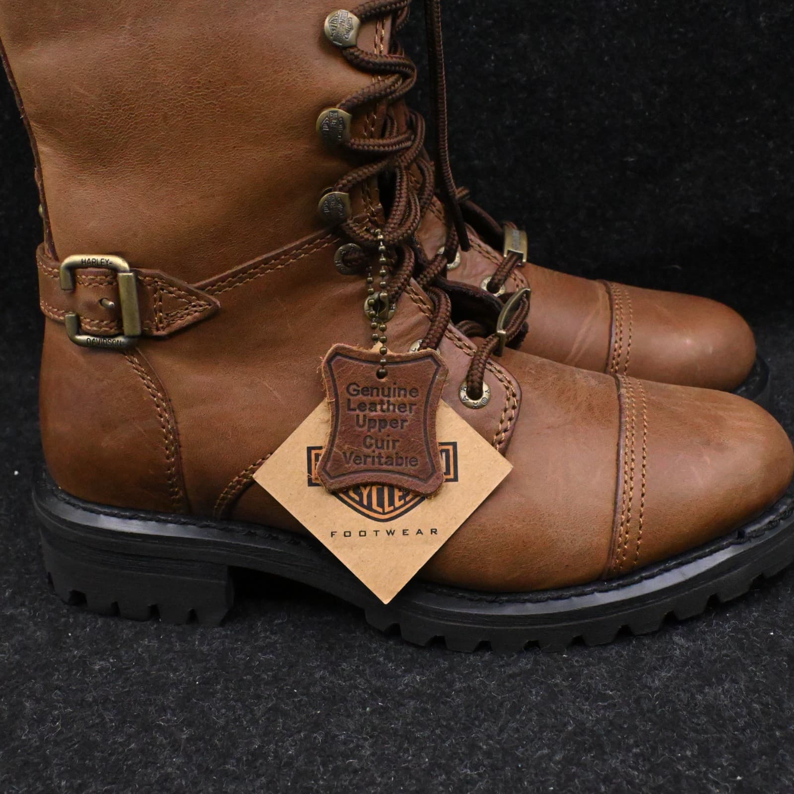 Harley-Davidson Women's Beechwood 15" Motorcycle Boots Brown D83857 Size 7M - Thumbnail 9