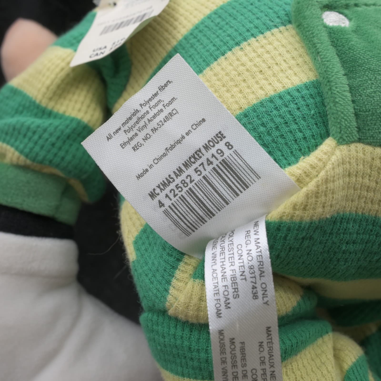 Disney Store Mickey Mouse Plush 18" Christmas Green Pajamas Reindeer Slippers NW - Thumbnail 10
