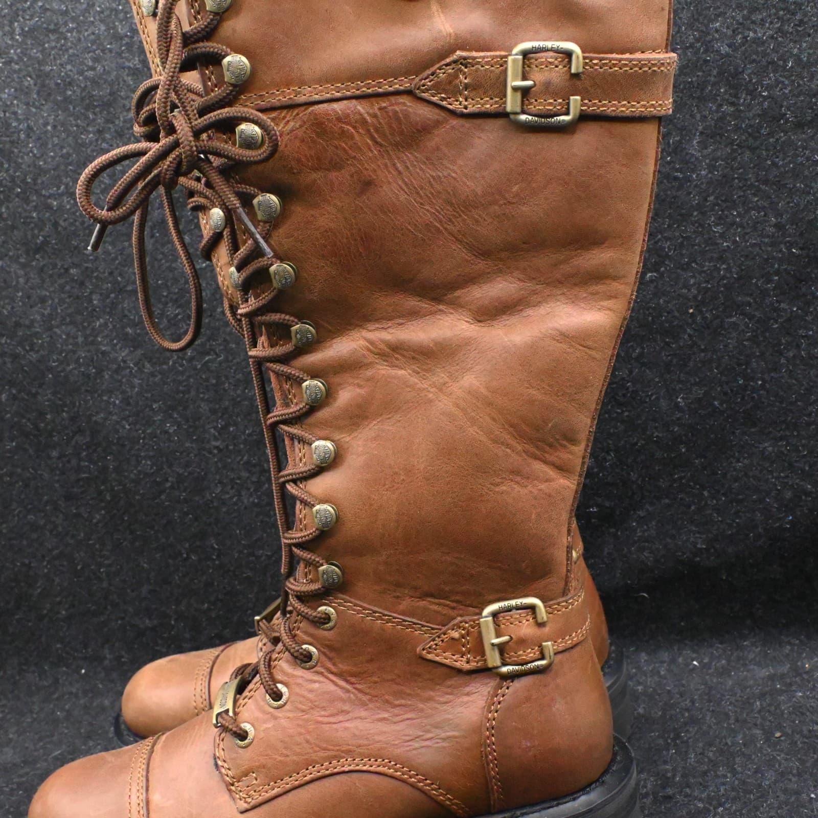 Harley-Davidson Women's Beechwood 15" Motorcycle Boots Brown D83857 Size 7M - Thumbnail 3