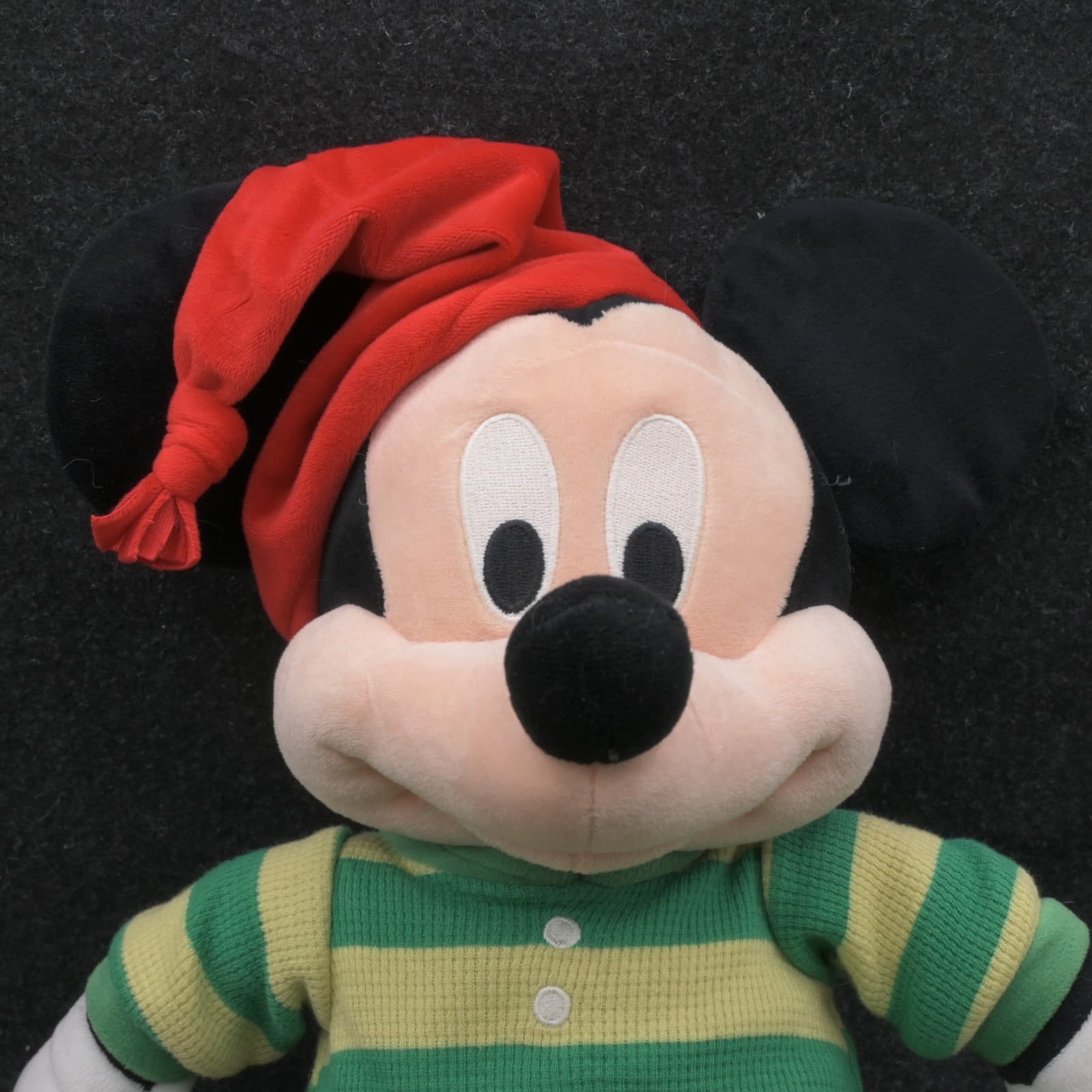 Disney Store Mickey Mouse Plush 18" Christmas Green Pajamas Reindeer Slippers NW - Thumbnail 4