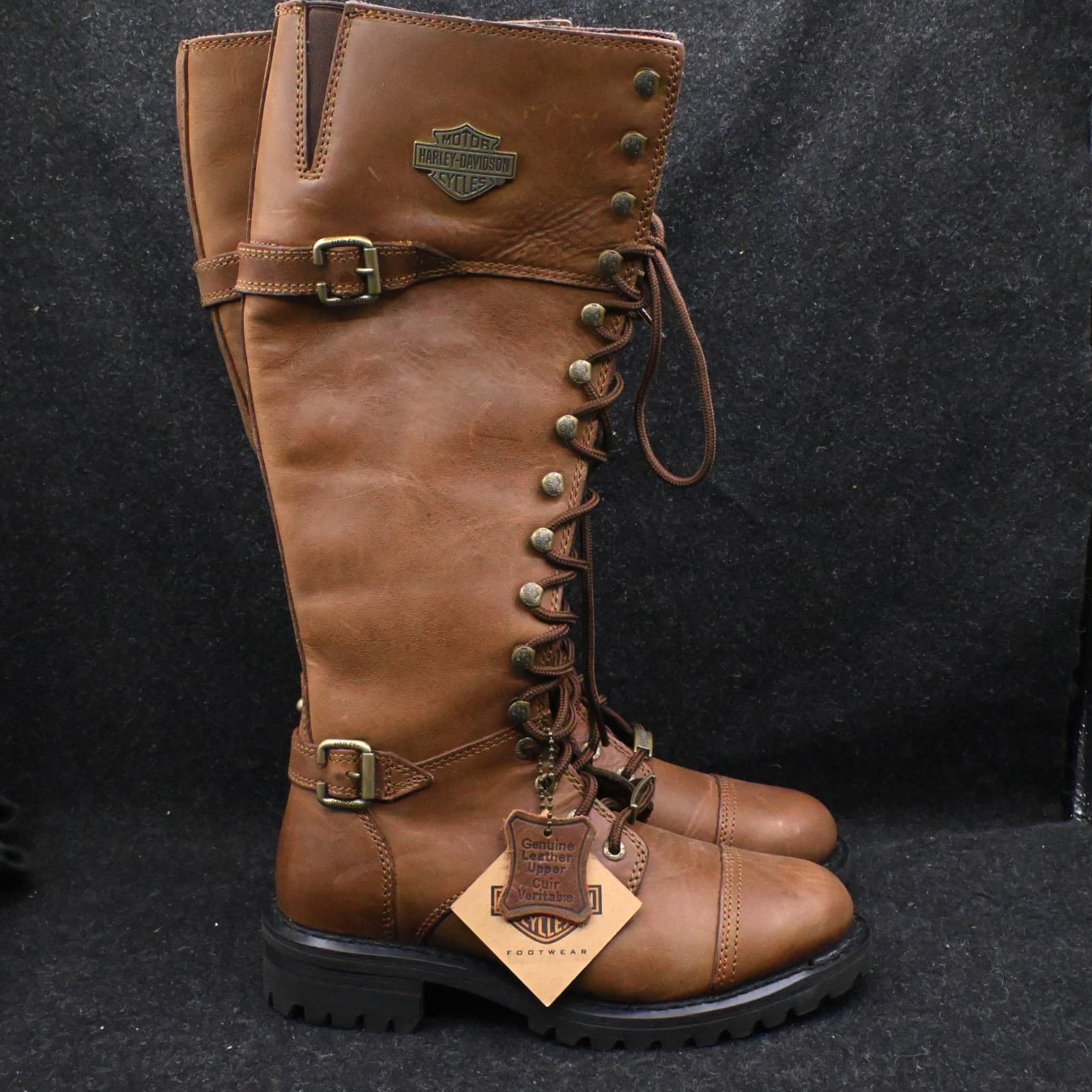 Harley-Davidson Women's Beechwood 15" Motorcycle Boots Brown D83857 Size 7M - Thumbnail 8