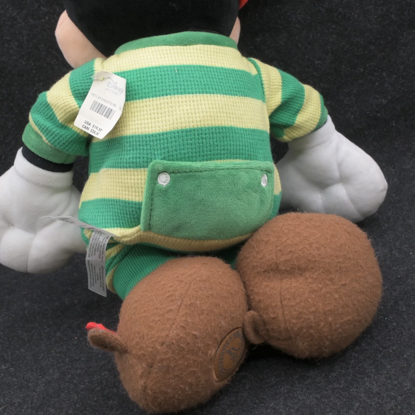 Disney Store Mickey Mouse Plush 18" Christmas Green Pajamas Reindeer Slippers NW - Thumbnail 6
